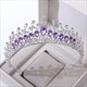 Purple Crystal Bridal Tiara With Rhinestone Accents