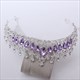 Purple Crystal Bridal Tiara With Rhinestone Accents