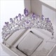 Purple Crystal Bridal Tiara With Rhinestone Accents