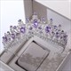 Purple Crystal Bridal Tiara With Rhinestone Accents