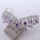 Purple Crystal Bridal Tiara With Rhinestone Accents