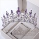 Purple Crystal Bridal Tiara With Rhinestone Accents
