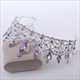 Purple Crystal Bridal Tiara With Rhinestone Accents