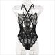V-Neck Spaghetti Strap One Piece Sheer Lace Teddy