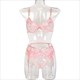 Sheer Floral Applique Lingerie Set