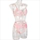 Sheer Floral Applique Lingerie Set