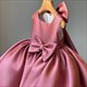 Sleeveless Satin Flower Girl Dress With Back Bow