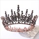 Rhinestone Gothic Queen Crown, Black Wedding Tiara, Goth Costume Accessory