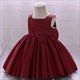 Sleeveless Satin Flower Girl Dress With Back Bow