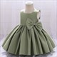 Sleeveless Satin Flower Girl Dress With Back Bow