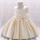 Sleeveless Satin Flower Girl Dress With Back Bow