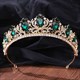 Barocke Kristall-Braut-Tiara mit Strassstein-Akzenten