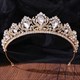 Barocke Kristall-Braut-Tiara mit Strassstein-Akzenten