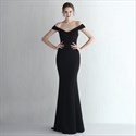 Off The Shoulder Mermaid Long Ruched Bodice Prom Dresses