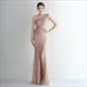 Long One Shoulder Sequin Overlay Split Front Prom Dress