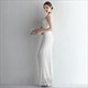 Sheath Column Sequin High Neck Prom Dress With Straps