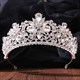 Blatt-Legierungs-Strassstein-Braut-Tiara-Krone