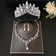 Bridal Tiara Necklace And Earring Sets With Rhinestone Accents