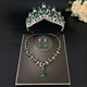 Bridal Tiara Necklace And Earring Sets With Rhinestone Accents