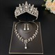 Bridal Tiara Necklace And Earring Sets With Rhinestone Accents