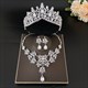 Bridal Tiara Necklace And Earring Sets With Rhinestone Accents