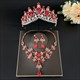 Bridal Tiara Necklace And Earring Sets With Rhinestone Accents