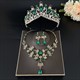 Bridal Tiara Necklace And Earring Sets With Rhinestone Accents