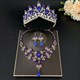 Bridal Tiara Necklace And Earring Sets With Rhinestone Accents