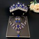 Bridal Tiara Necklace And Earring Sets With Rhinestone Accents