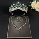 Bridal Tiara Necklace And Earring Sets With Rhinestone Accents