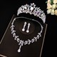 Strassstein-Geburtstagsmädchen-Tiara-Halsketten- und Ohrring-Set