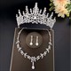 Strassstein-Geburtstagsmädchen-Tiara-Halsketten- und Ohrring-Sets