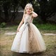 Girls V-Neck Sleeveless Embroidery Birthday Princess Dresses