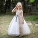 Girls V-Neck Sleeveless Embroidery Birthday Princess Dresses