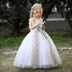 Girls V-Neck Sleeveless Embroidery Birthday Princess Dresses