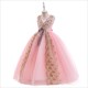 Girls V-Neck Sleeveless Embroidery Birthday Princess Dresses