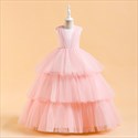 Ärmelloses Geburtstags-Prinzessinnenkleid mit mehrschichtigen Stufen