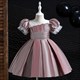 Ruched Bodice Puff Sleeve Birthday Princess Dress