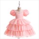 Girls Layered Tiered Puff Sleeve Birthday Princess Dress