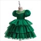 Girls Layered Tiered Puff Sleeve Birthday Princess Dress