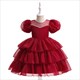 Girls Layered Tiered Puff Sleeve Birthday Princess Dress