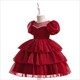 Girls Layered Tiered Puff Sleeve Birthday Princess Dress