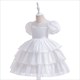 Girls Layered Tiered Puff Sleeve Birthday Princess Dress