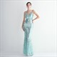 Sequin V-Neck Spaghetti Strap Mermaid Backless Prom Dress