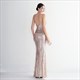 Sequin V-Neck Spaghetti Strap Mermaid Backless Prom Dress