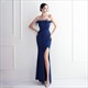 Strapless Mermaid Split Front Prom Dress With Tassel