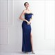 Strapless Mermaid Split Front Prom Dress With Tassel