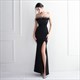 Strapless Mermaid Split Front Prom Dress With Tassel