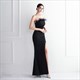Strapless Mermaid Split Front Prom Dress With Tassel
