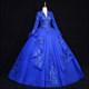 Lace Applique Keyhole Back Ball Gown Dresses With Long Sleeves
